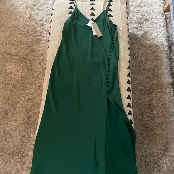 Emerald Green Slip Dress Banana Republic 00P NWT - Picture 2 of 5